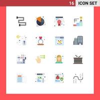 Universal Icon Symbols Group of 16 Modern Flat Colors of dollar sign click quality trophy cup prize Editable Pack of Creative Vector Design Elements