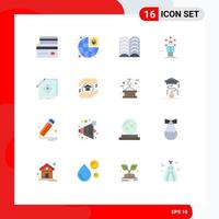 Set of 16 Modern UI Icons Symbols Signs for design personality security network development Editable Pack of Creative Vector Design Elements