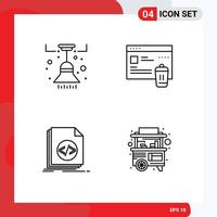 4 Creative Icons Modern Signs and Symbols of chandelier coding light been programming Editable Vector Design Elements