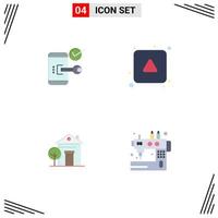 User Interface Pack of 4 Basic Flat Icons of key up open align home Editable Vector Design Elements