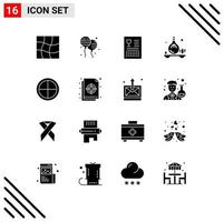 16 Universal Solid Glyphs Set for Web and Mobile Applications door aroma cooking spa herb Editable Vector Design Elements