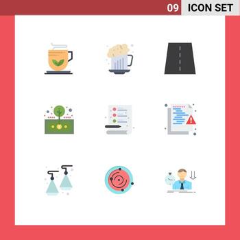 9 Universal Flat Colors Set for Web and Mobile Applications roi investment bridge finance highway Editable Vector Design Elements