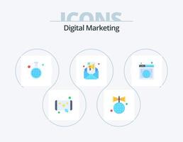 Digital Marketing Flat Icon Pack 5 Icon Design. international. speaker. experiment. email marketing. campaigns vector