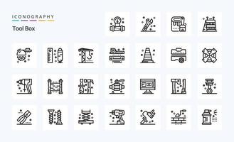 25 Tools Line icon pack vector