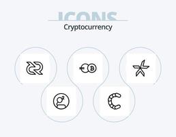 paquete de iconos de línea de criptomonedas 5 diseño de iconos. moneda. moneda criptográfica. moneda de nombre cripto. lista vector