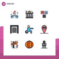 Set of 9 Modern UI Icons Symbols Signs for soccer gate power knowledge basic Editable Vector Design Elements