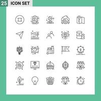 Modern Set of 25 Lines and symbols such as map map female location new Editable Vector Design Elements
