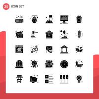 paquete de iconos de vector de stock de 25 signos y símbolos de línea para elementos de diseño de vector editables de procesamiento de datos de interfaz de estadísticas de alimentos