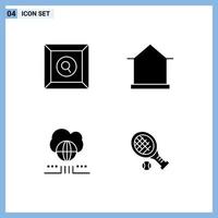 User Interface Solid Glyph Pack of modern Signs and Symbols of box marketing building hut cloud Editable Vector Design Elements