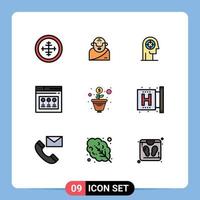 9 Creative Icons Modern Signs and Symbols of website page old internet head Editable Vector Design Elements