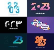 Big Set of 2023 Happy New Year logo text design 2023 number design template vector