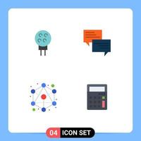 Set of 4 Vector Flat Icons on Grid for golf connection sport popup network Editable Vector Design Elements