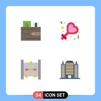 Group of 4 Modern Flat Icons Set for card math wallet woman architecture Editable Vector Design Elements