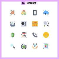 Group of 16 Modern Flat Colors Set for wifi internet of things phone internet samsung Editable Pack of Creative Vector Design Elements