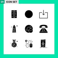 9 Universal Solid Glyphs Set for Web and Mobile Applications anytime gadget import disc computers Editable Vector Design Elements