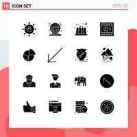 Set of 16 Modern UI Icons Symbols Signs for volume open volume globe loudspeaker jelly Editable Vector Design Elements