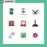 Universal Icon Symbols Group of 9 Modern Flat Colors of location shopping quran shop eid Editable Vector Design Elements