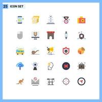 25 Flat Color concept for Websites Mobile and Apps electronic cursor award studio camera Editable Vector Design Elements