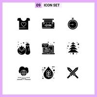 9 Creative Icons Modern Signs and Symbols of computer supermarket clock shopping timer Editable Vector Design Elements