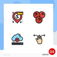 paquete de iconos de vectores de stock de 4 signos y símbolos de línea para archivos de descuento compras alimentos nube elementos de diseño de vectores editables