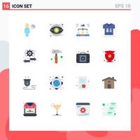 16 Universal Flat Color Signs Symbols of player shirts team referee assignment Editable Pack of Creative Vector Design Elements