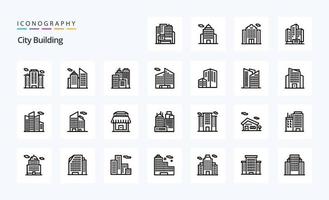 25 City Building Line icon pack vector