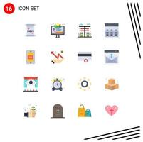 Stock Vector Icon Pack of 16 Line Signs and Symbols for mobile image cityscape hero communication Editable Pack of Creative Vector Design Elements