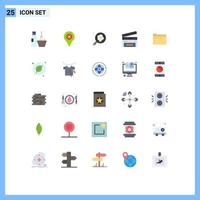 Set of 25 Modern UI Icons Symbols Signs for folder clapperboard map clapper egg Editable Vector Design Elements