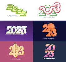 Big Set of 2023 Happy New Year logo text design 2023 number design template vector