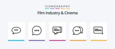 paquete de iconos cenima line 5 que incluye corte. cine. cine. Óscar película. diseño de iconos creativos vector