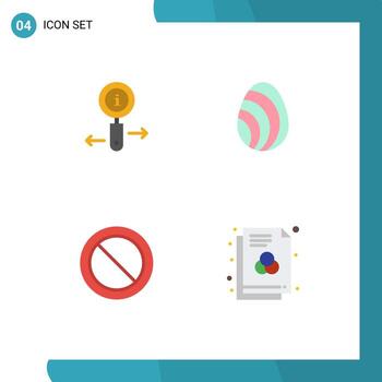 4 Universal Flat Icons Set for Web and Mobile Applications info basic search nature file Editable Vector Design Elements