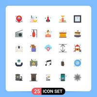 Modern Set of 25 Flat Colors and symbols such as devices cup launch champion bowl Editable Vector Design Elements