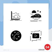 User Interface Pack of 4 Basic Solid Glyphs of arrows bacteria market car infection Editable Vector Design Elements