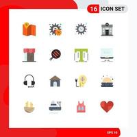 Modern Set of 16 Flat Colors and symbols such as ecommerce stare time home city Editable Pack of Creative Vector Design Elements