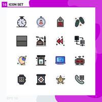 16 Creative Icons Modern Signs and Symbols of layout spa ecology slippers footwear Editable Creative Vector Design Elements