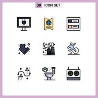 Universal Icon Symbols Group of 9 Modern Filledline Flat Colors of business pollution grid gas solution Editable Vector Design Elements