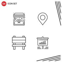 Concepto de 4 líneas para sitios web, móviles y aplicaciones, muebles de comercio electrónico, presentación de pines, elementos de diseño vectorial editables vector