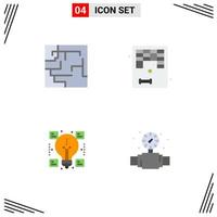 Flat Icon Pack of 4 Universal Symbols of labyrinth share arkanoid play gauge Editable Vector Design Elements