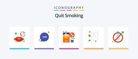 Quit Smoking Flat 5 Icon Pack Including fire. stubbed. smoking. smoking. banned. Creative Icons Design vector