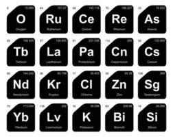 20 Preiodic table of the elements Icon Pack Design vector