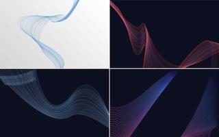 Collection of geometric minimal lines pattern set vector