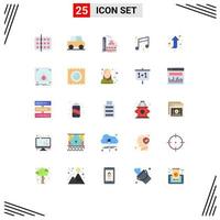 25 Creative Icons Modern Signs and Symbols of note fun vehicles birthday alert Editable Vector Design Elements