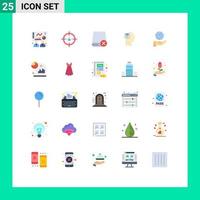 Mobile Interface Flat Color Set of 25 Pictograms of male data computers save hardware Editable Vector Design Elements