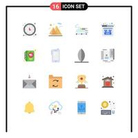 16 Universal Flat Color Signs Symbols of diary website moon missing transport Editable Pack of Creative Vector Design Elements