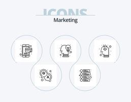 paquete de iconos de línea de marketing 5 diseño de iconos. . idea. pregunta. creativo. línea de tiempo vector