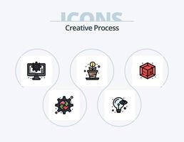 Creative Process Line Filled Icon Pack 5 Icon Design. . process. process. creative. process vector