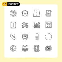 16 Creative Icons Modern Signs and Symbols of test assignment stare road lines Editable Vector Design Elements