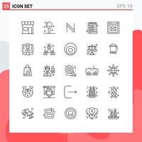 Universal Icon Symbols Group of 25 Modern Lines of browser wish lollipop schedule cryptocurrency Editable Vector Design Elements