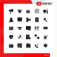 User Interface Pack of 25 Basic Solid Glyphs of fork hierarchy cam connection camping Editable Vector Design Elements