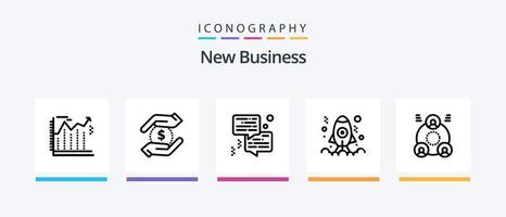 nuevo paquete de iconos de línea de negocios 5 que incluye corporativo. negocio. analítico. tiempo. mano. diseño de iconos creativos vector